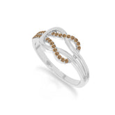 natural citrine infinity knot promise rings in sterling silver